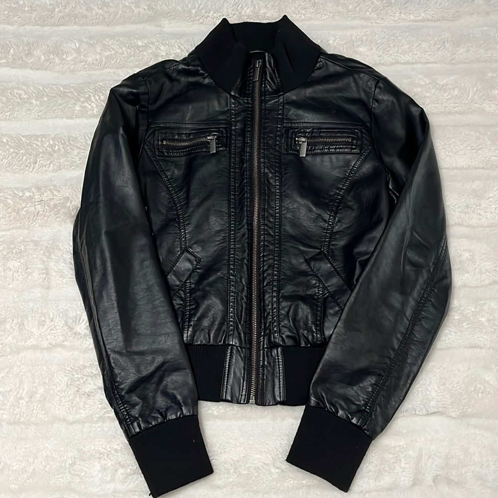 Faux Leather bomber jacket